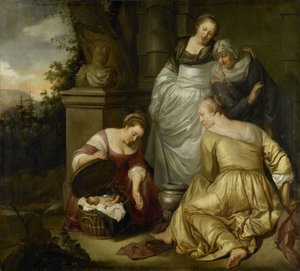 Erichthonius encontrado pelas filhas de Cecrops de Hendrick Heerschop