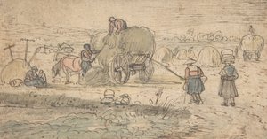 Camponeses Carregando Feno, ca. década de 1620. de Hendrick. Hendrick Avercamp,Avercamp