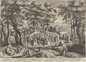 João Baptista prega à multidão de Hendrick Hondius (I)