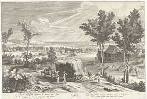 Julius, com os agricultores numa paisagem
Julius (título sobre o objecto)
Os doze meses (título da série) de Hendrick Hondius (I)
