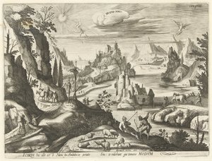 Paisagem com a Queda de Ícaro
Ne quid nimis (título sobre o objecto) de Hendrick Hondius (I)