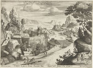 Tobias e o anjo apanham o peixe no Tigre de Hendrick Hondius (I)