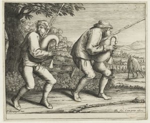 Duas gaita-de-foles
Peregrinação a Molenbeek (título da série) de Hendrick Hondius (I)