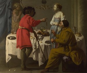 Jacó repreendendo Labão por dar-lhe Lia no lugar de Raquel, 1627