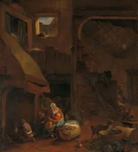 Interior de uma cabana de camponeses