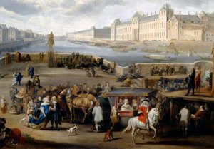 Vista de Paris com o Louvre, tirada da ponte Henri IV