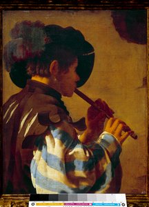 Patre a tocar flauta. Pintura de Hendrik Ter Brugghen (1588-1629) Ec Hol.