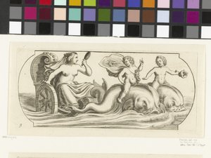 Anfiitrita numa carruagem
Nouveau Livre des Dieux et Deeßes De la Marine Bouckje of Sea Gods and Goddesses (título da série) de Hendrick de Keyser (I)