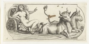 Europa em uma carruagem Nouveau Livre des Dieux et Deeßes De la Marine Bouckje of Sea Gods and Goddesses (título da série) de Hendrick de Keyser (I)