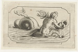 Cavalo marinho com tronco macho
Nouveau Livre des Dieux et Deeßes De la Marine Bouckje of Sea Gods and Goddesses (título da série) de Hendrick de Keyser (I)