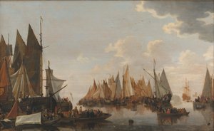 Embarque de tropas em um rio holandês de Hendrick de Meijer
