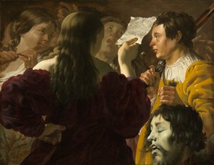 David elogiado pelas mulheres israelitas de Hendrick ter Brugghen