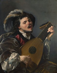 Holandês: Zingende lute spelen man Um homem a tocar alaúde de Hendrick ter Brugghen