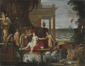Bathseba no banho Recebendo a carta do rei Davi, c.1600