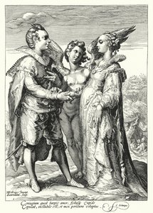 Casamento por amor oficializado por Cupido (gravura)