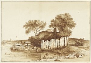 Casa com quintal cercado na água