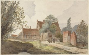 Casas ao longo de um caminho perto de Amsterdã de Hendrik Abraham Klinkhamer