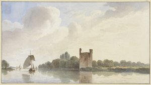 Ruínas de Huis te Merwede perto de Dordrecht no Maas