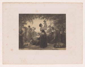 Mulheres italianas a uma mesa de Hendrik Adriaan Christiaan Dekker
