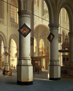 Vista do Die Oudekerk (igreja antiga) em Delft (Pintura)