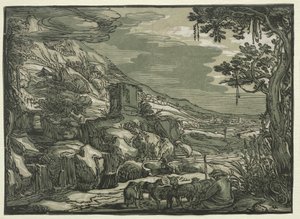 Paisagem Arcádia, c. 1615 de Hendrik Goltzius