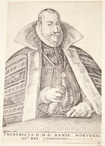 Dinamarquês: Frederik II, Rei da Dinamarca e da Noruega de Hendrik Goltzius