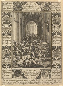 A dissensão na Igreja surge na igreja, ca. 1578 de Hendrik Goltzius