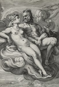 Júpiter e Juno, c.1593-94 (gravura em papel) de Hendrik Goltzius