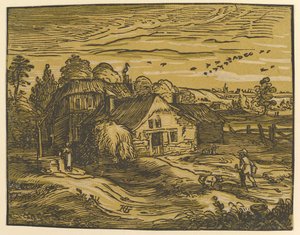 Paisagem com chalé, ca. 1597-98. de Hendrik Goltzius