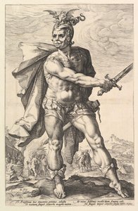 Scaevola, da série Os heróis romanos, 1586. de Hendrik Goltzius