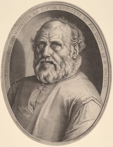 Retrato de Dirk Volckertcz. veado de Hendrik Goltzius