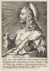 Salvator Mundi, c.1589 (gravura) de Hendrik Goltzius