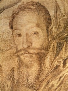 Auto-retrato, detalhe de Baco, Vênus e Ceres, c.1606 (caneta e tinta marrom) (ver 73740)