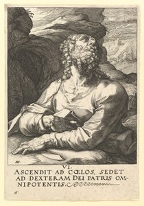 São Bartolomeu, de Cristo, os Apóstolos e São Paulo com o Credo, ca. 1589 de Hendrik Goltzius