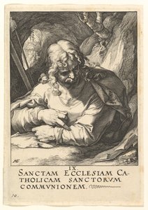 São Tiago Menor, de Cristo, os Apóstolos e São Paulo com o Credo, ca. 1589 de Hendrik Goltzius