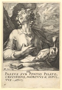 São João, de Cristo, os Apóstolos e São Paulo com o Credo, ca. 1589 de Hendrik Goltzius