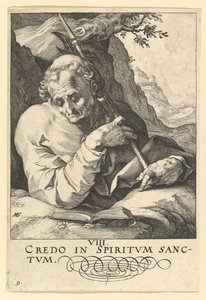 São Mateus, de Cristo, os Apóstolos e São Paulo com o Credo, ca. 1589 de Hendrik Goltzius