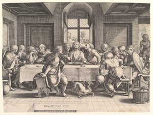 A Última Ceia, 1585. de Hendrik Goltzius
