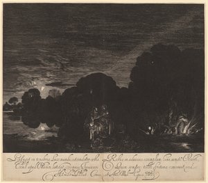 A fuga para o Egito de Hendrik Goudt after Adam Elsheimer