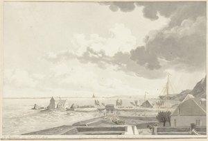 O Ooijpolder inundado com Persingen à distância, 1809 de Hendrik Hoogers (signed by artist)