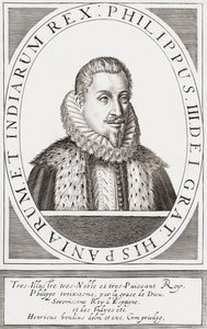 Rei Filipe III de Espanha e como Filipe II, Rei de Portugal, de Hendrik I (after) Hondius