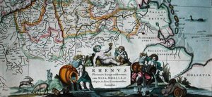 Cartouche de um mapa do curso do Reno, de 