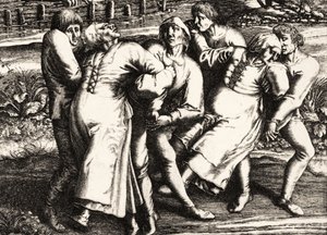 Peste da dança, Strasbourg, Alsácia. 1518