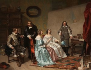 A Princesa de Orange Visitando a Oficina de Bartholomeus van der Helst