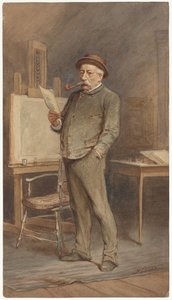 Retrato de Charles Rochussen em seu estúdio de Hendrik Jan Carel Linse