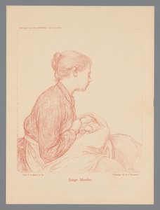 Jovem mãe (título sobre o objecto) de Hendrik Johannes Haverman