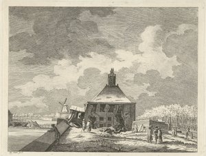 Muiderpoort flácido, visto da rampa, 1769 de Hendrik Keun