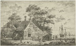 Fazenda em um rio de Hendrik Kobell