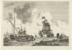 Seascape no vento forte de Hendrik Kobell