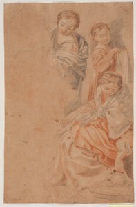 Três figuras femininas. Estudo após o afresco de Guido Reni na Cappella dell
